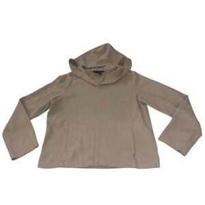 EUC Exofficio Women’s Linen Hooded Long Sleeve Travel Shirt Taupe Olive Small